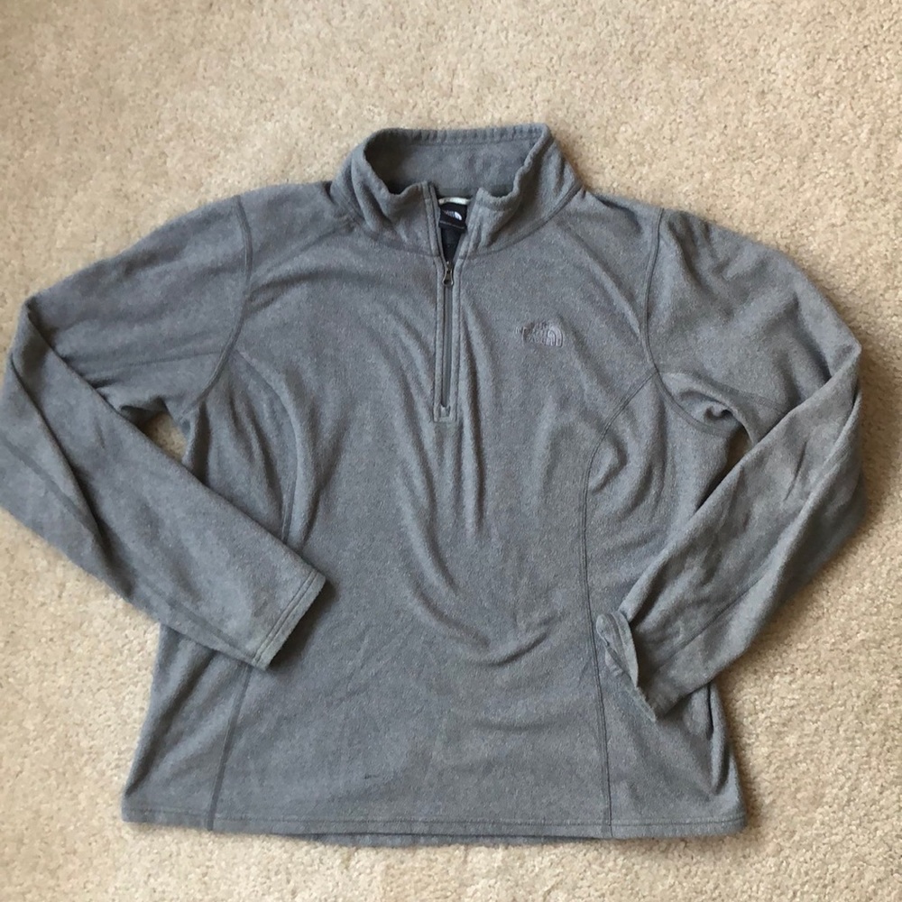 The North Face Gray quarter zip fleece sweatshirt